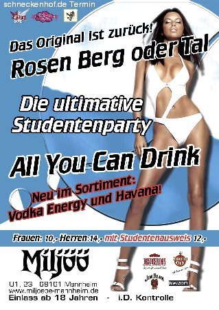 Rosen, Berg oder Talparty Werbeplakat