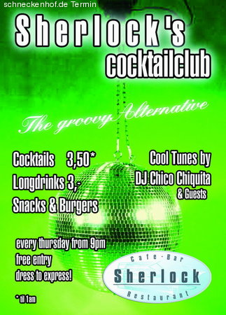 Sherlock's Cocktailclub Werbeplakat