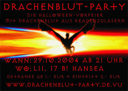 Drachenblut-Party Werbeplakat