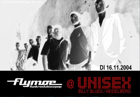 Flymoe live@Unisex  Werbeplakat