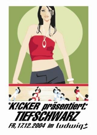 Kicker!-Tiefschwarz Werbeplakat