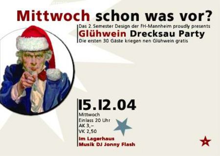 Glühwein-Drecksau-Party Werbeplakat