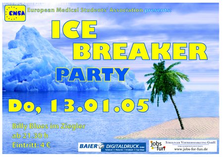 Icebreaker Party Werbeplakat