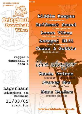 Irieginal DancehallVibez OberH Werbeplakat