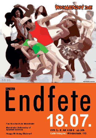 Semesterendfete Werbeplakat