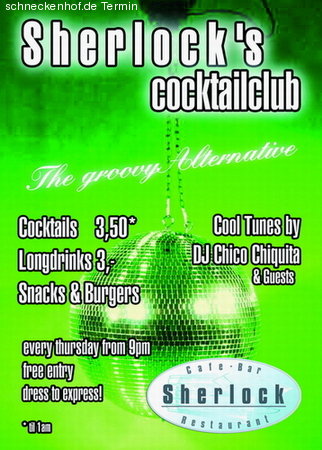 Sherlock's Cocktailclub Werbeplakat