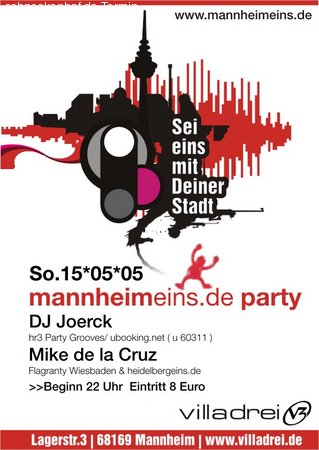 mannheimeins.de - party Werbeplakat