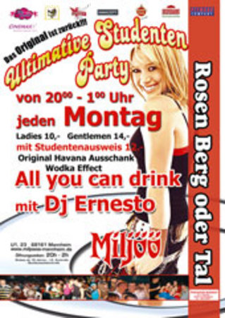 Die ultimative Studentenparty Werbeplakat