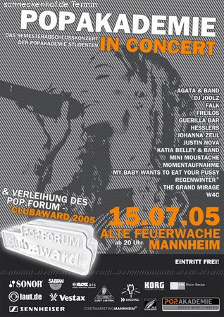 Popakademie-Abschlusskonzert Werbeplakat