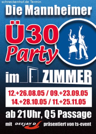 Die Mannheimer Ü30 Party Werbeplakat
