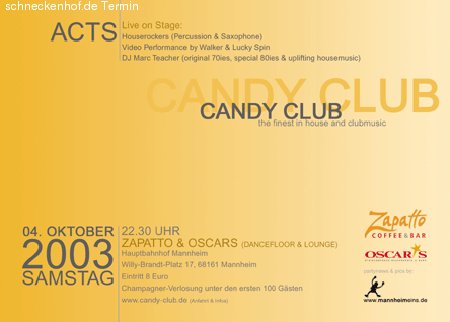 Candy Club Opening Party Werbeplakat