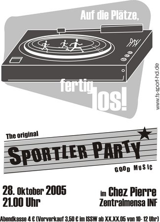 Uni Sportlerparty Werbeplakat