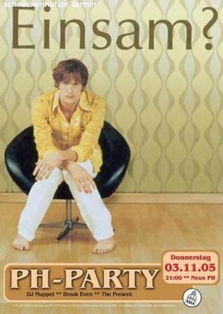 Die legendäre PH Party Werbeplakat