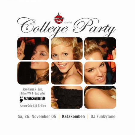 College Party Werbeplakat