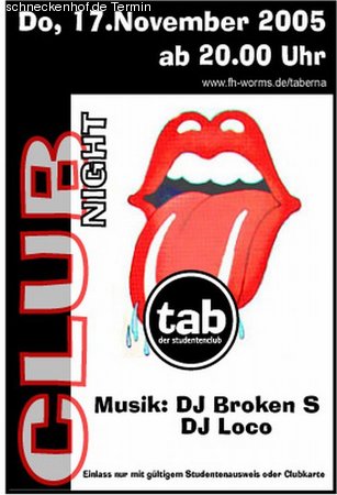 Clubnight Werbeplakat