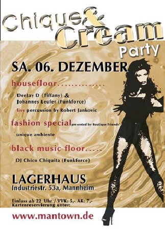 Chique & Cream Party Werbeplakat