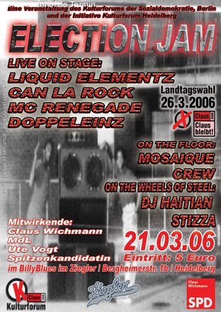 Election Jam Werbeplakat