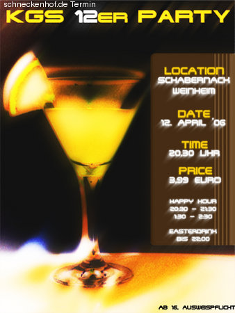 12-er Party Werbeplakat