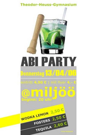 Abi - Party Werbeplakat
