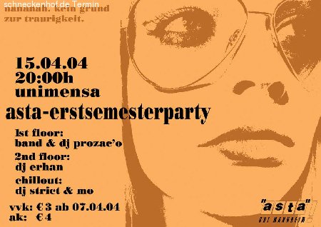 Erstsemesterfete Werbeplakat