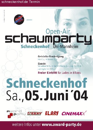 Schaumparty Werbeplakat
