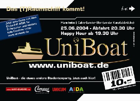 Campus Club goes Uni-Boat Werbeplakat